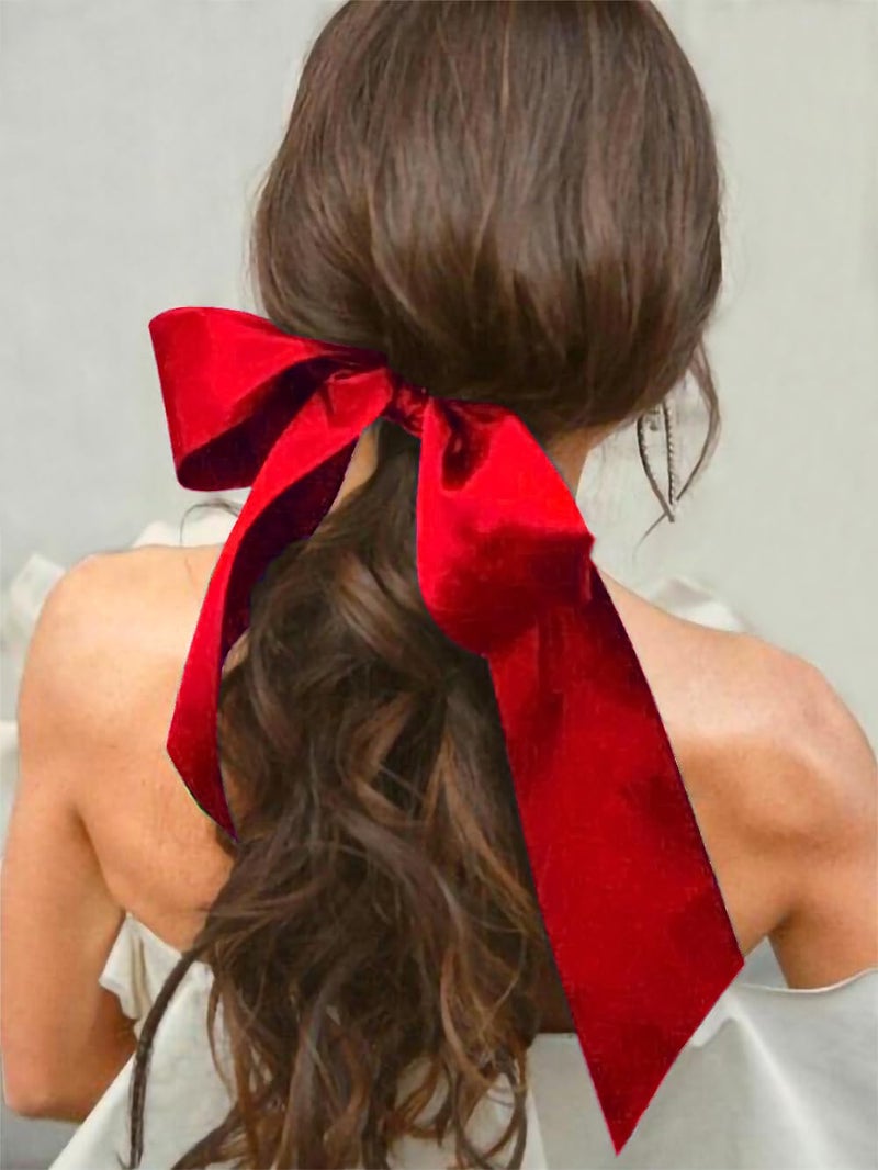 ADVcer 4 inch Wide Red Satin Ribbon Roll - 24.1 Yard Long Bulk for Christmas Holiday Decor, Wedding Birthday Ceremony, Car Bows, Gift Wrapping, Ribbons Cutting, Chair Sashes, Indoor Outdoor Embellish - Image 3